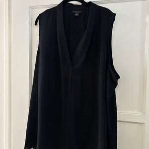 Halogen sleeveless top, black, 3X